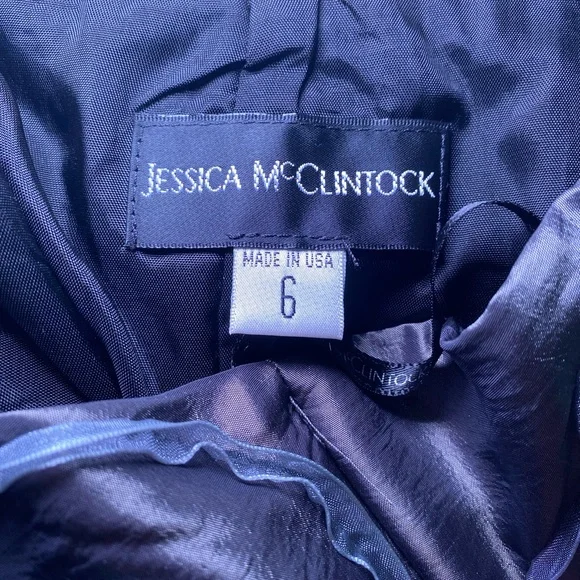 Jessica McClintock Elegant Strapless Gray Dress Size 6 - Picture 7 of 7